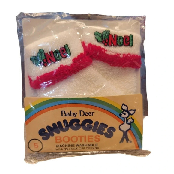 Baby Deer Other - Vintage Baby Deer Snuggies Infant Noel Christmas Socks Boys & Girls, 0-9 months